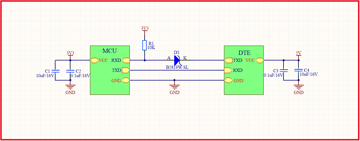 One-way level conversion circuit composed of diodes